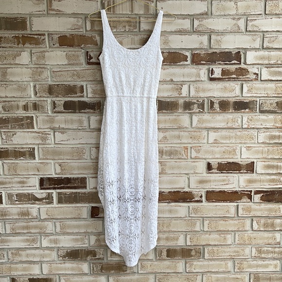 Jen’s Pirate Booty Maverick White Lace Sleeveless Hi Lo Dress Size Small - Picture 10 of 11
